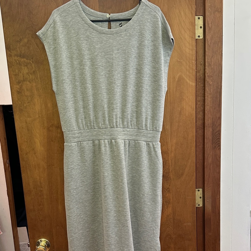 Lou & Grey Heather Gray Cap-Sleeve Midi Dress